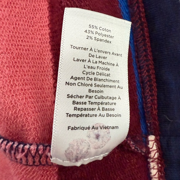 T by Talbots Women’s XL Striped Mock Neck Pullover Top Blue Pink Burgundy Cotton - Picture 10 of 10